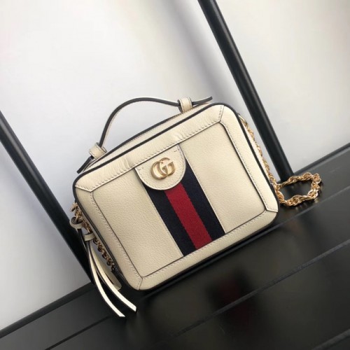 Geantă de umăr mini Gucci Ophidia series GG 602576 albă