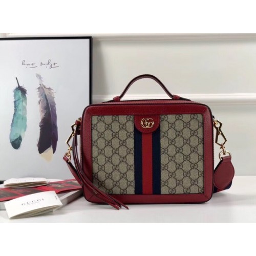 Geantă de umăr Gucci Ophidia mică GG 550622 roșie