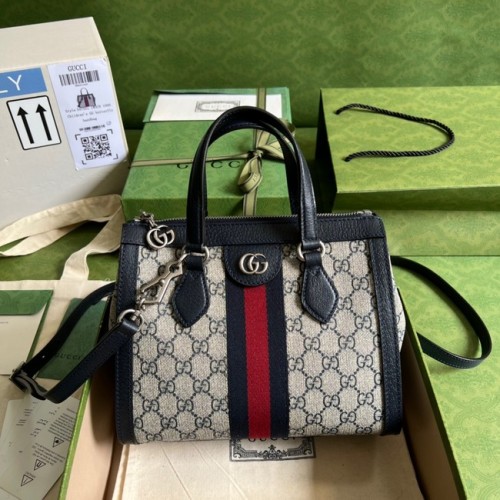 Geantă mică Gucci Ophidia cu imprimeu GG 547551 albastră