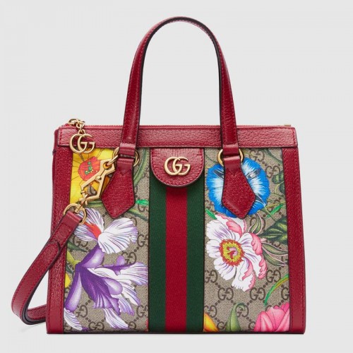Geantă mică Gucci Ophidia cu imprimeu GG 547551 roșie