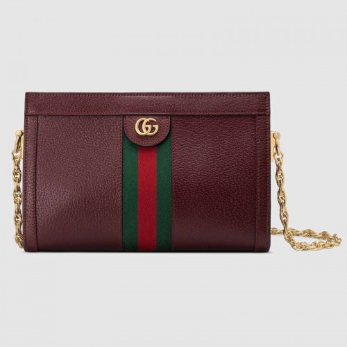 Geantă de umăr mică Gucci Ophidia 503877 Burgundie