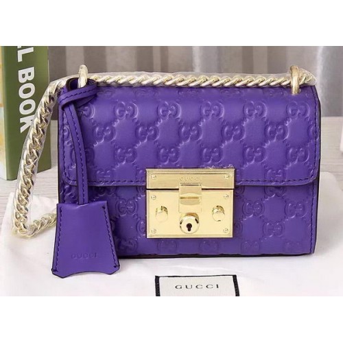 Geantă de umăr Gucci Padlock Gucci Signature 409487 Violet