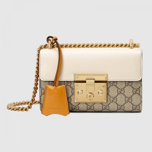 Geantă de umăr mică Gucci Padlock 409487 Albă