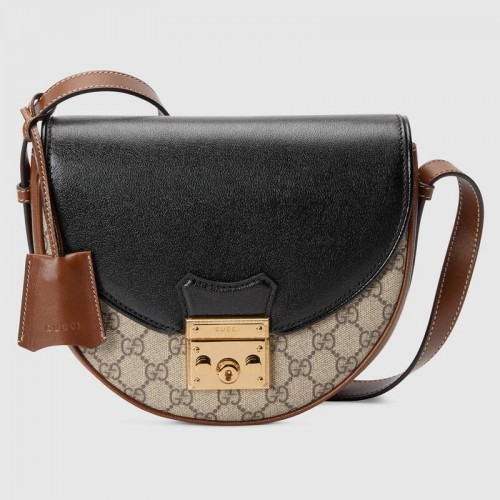 Geantă de umăr mică Gucci Padlock 644524 Maro