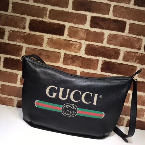 Geantă hobo Gucci Print cu semilună 523588 neagră