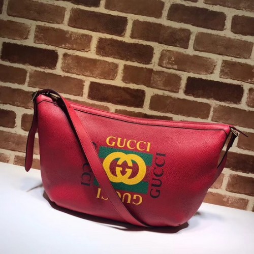 Geantă hobo Gucci Print cu semilună 523588 roșie