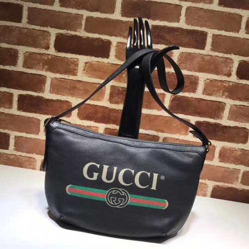 Geantă hobo Gucci Print cu semilună 523589 neagră