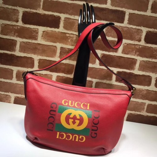 Geantă hobo Gucci Print cu semilună 523589 roșie