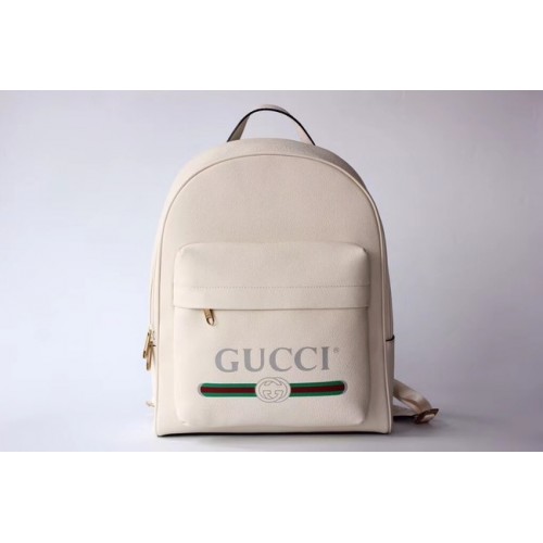Rucsac din piele Gucci Print 547834 alb-gălbui