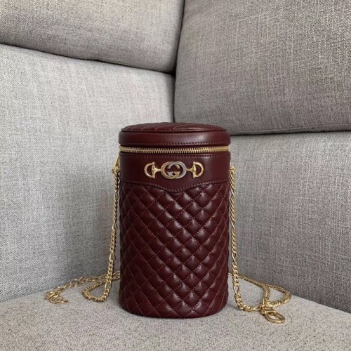Geantă de curea din piele matlasată Gucci 572298 Burgundy