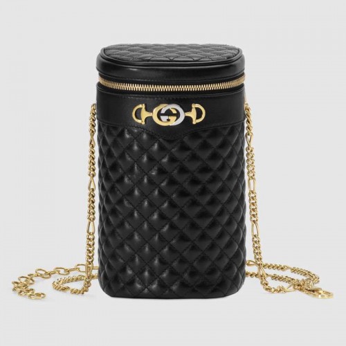 Geantă de mână Gucci din piele matlasată 572298 neagră