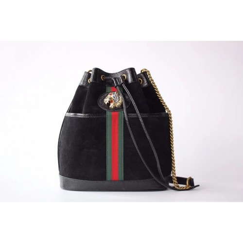 Geantă medie Gucci Rajah 553961 Negru piele întoarsă