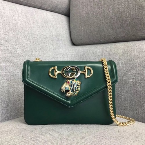 Geantă de umăr mică Gucci Rajah 537243 Verde închis