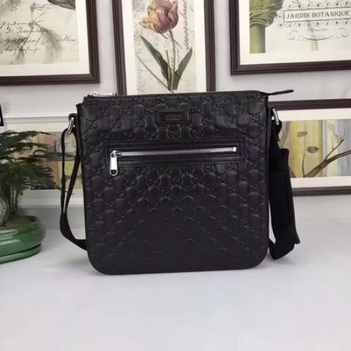 Geantă de mână din piele Gucci Signature 406408 Neagră