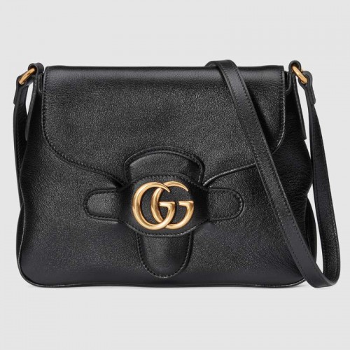 Geantă mică de mesager Gucci cu dublă G 648934 neagră