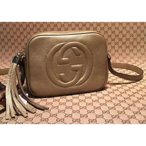 Geantă Gucci Soho din piele de vițel Disco 308364 aurie