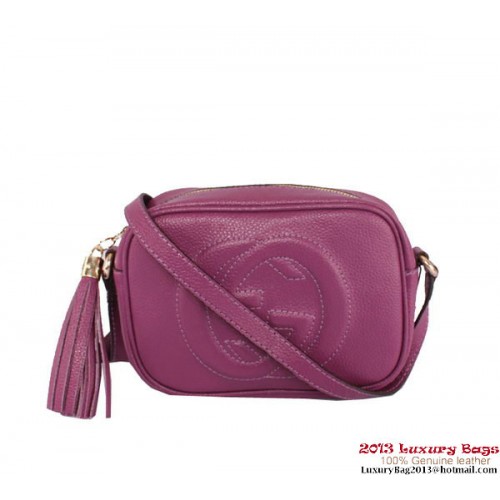 Geantă Gucci Soho din piele de vițel Disco 308364 violet