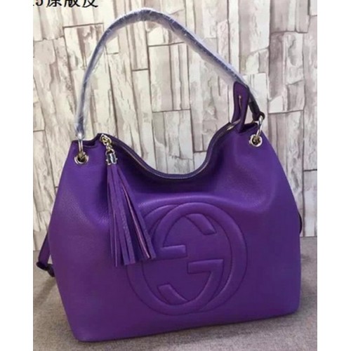 Geantă Gucci Soho din piele, piele de vițel, 408825, violet