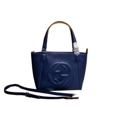 Geantă Gucci Soho din piele cu mâner superior 369176 Royal