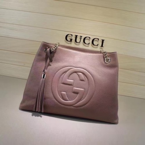 Geantă tote Gucci Soho medie din piele de vițel 308982 roz