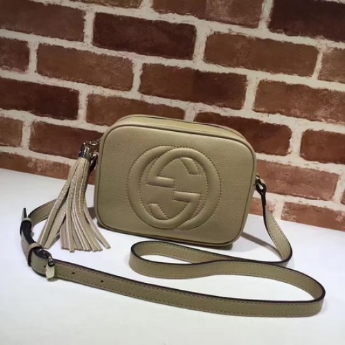 Geantă Gucci Soho din piele metalică Disco 308364 Caisă