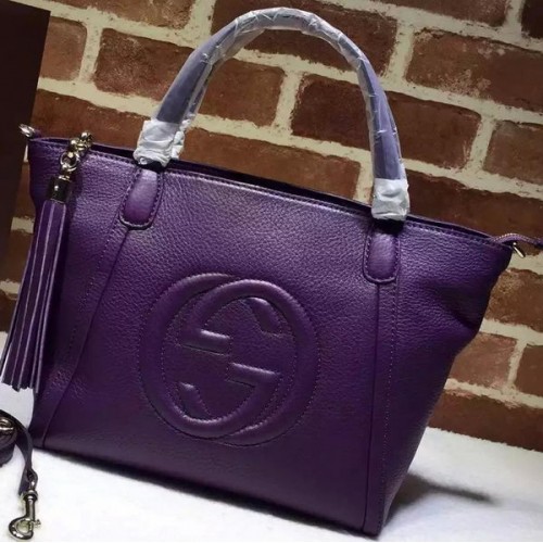 Genți Gucci Soho Original din piele cu mâner superior 369176 violet