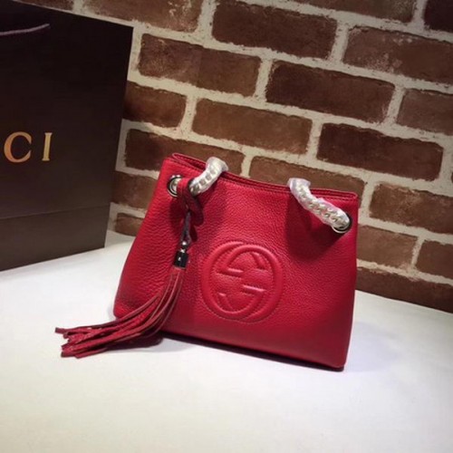 Geantă mică Gucci Soho din piele de vițel 387043 Roșie