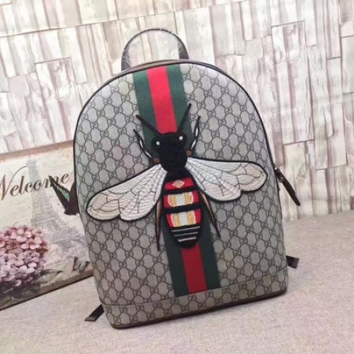 Rucsac Gucci Web Animalier cu albină 442892 maro