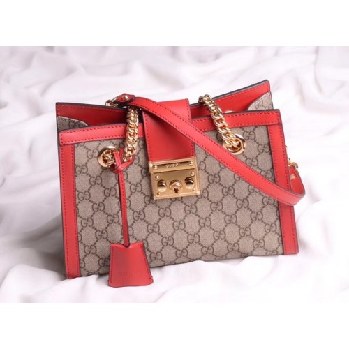 Geantă de umăr Gucci originală Padlock 498156 roșie
