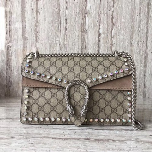 Geantă de umăr Gucci Dionysus mică cu GG 400249 Caisă