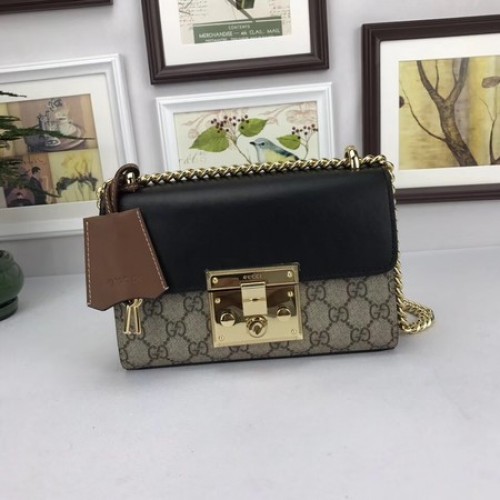 Genți de umăr Gucci Padlock GG Supreme 409487 Negre