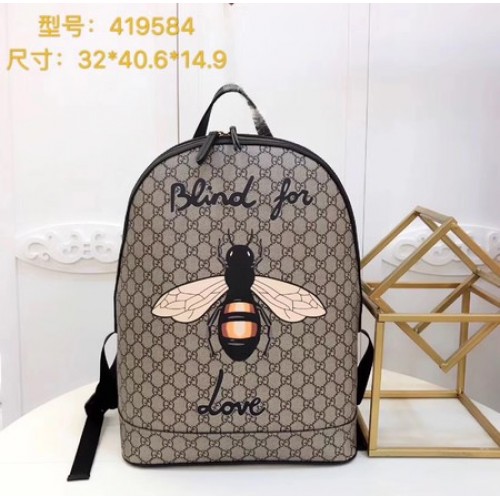 Rucsac Gucci Bee Print GG Supreme 419584 Maro