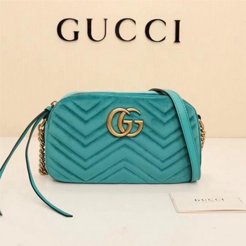 Geantă de umăr Gucci GG Marmont Matelasse din catifea 447632 verde