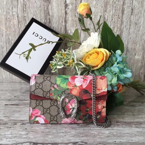 Geantă Gucci Dionysus GG Blooms Super mini 476432 Roșie