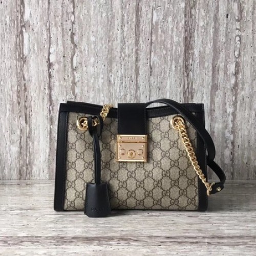 Geantă de umăr Gucci Padlock mică GG 498156 Neagră
