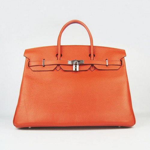 Geantă Hermes Birkin 40CM Togo Portocalie 6099 Argintie