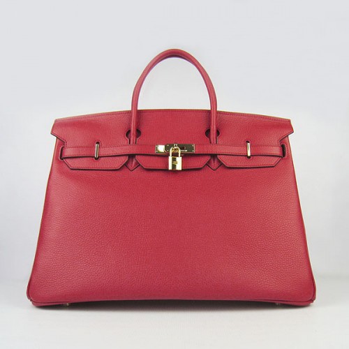 Geantă Hermes Birkin 40CM Togo Roșie 6099 Aurie