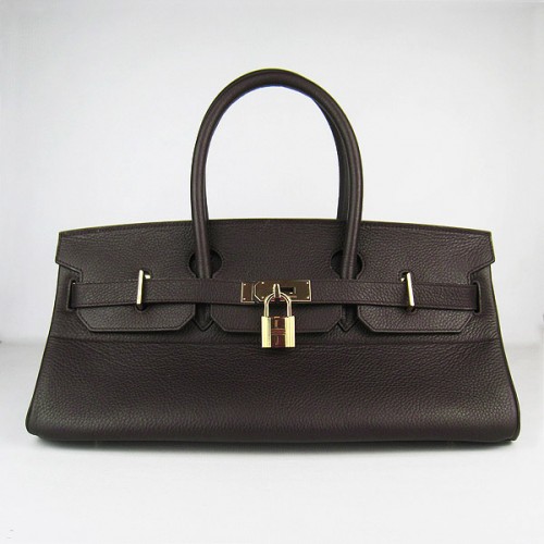Geantă Hermes Birkin 6109 Togo din piele, culoare cafea închisă, 42 cm, aurie
