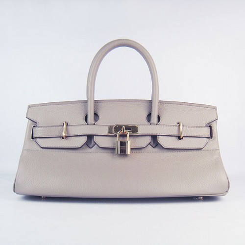 Geantă Hermes Birkin 6109 Togo din piele gri 42cm aurie