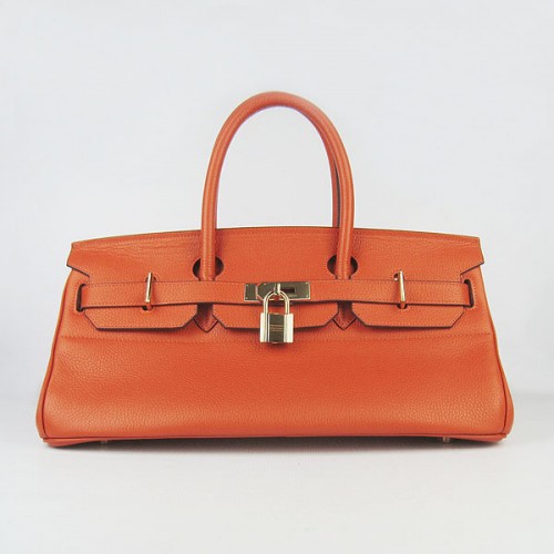 Geantă Hermes Birkin 6109 Togo din piele portocalie 42cm aurie