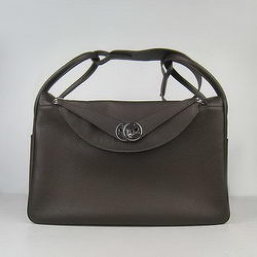 Geantă de umăr Hermes Lindy 34CM, culoare cafea închisă