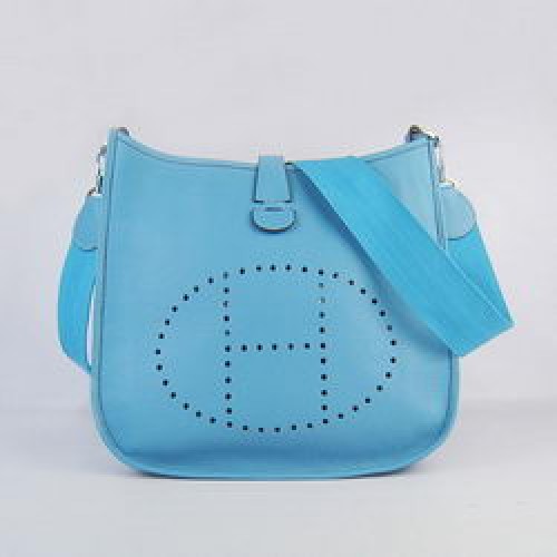 Geantă Hermes Evelyne Messenger 6309 Albastru deschis