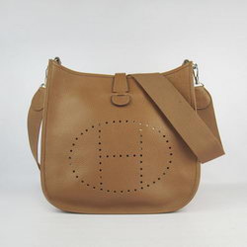 Geantă Hermes Evelyne Messenger 6309 Cafea deschisă
