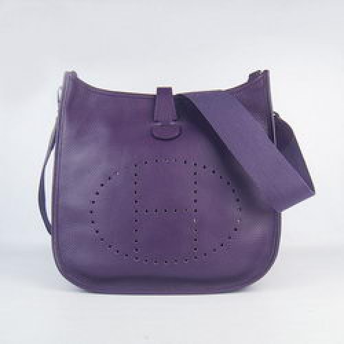 Geantă Hermes din piele de vacă Evelyne 6309 violet