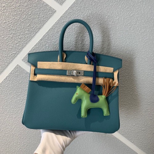 Geantă Hermes Birkin 25CM Epsom din piele originală H25E verde închis