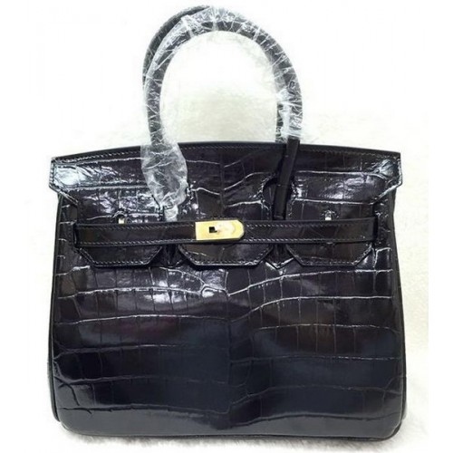 Geantă Hermes Birkin 25CM din piele croco H25TCO neagră