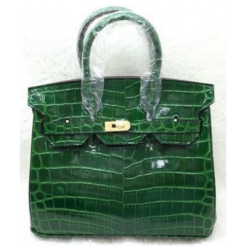 Geantă Hermes Birkin 25CM din piele Croco H25TCO verde