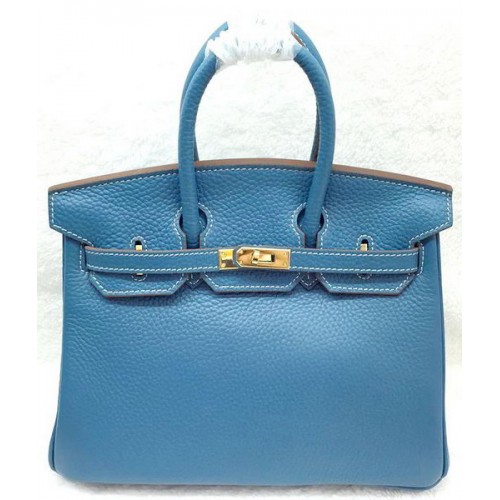 Geantă Hermes Birkin 25CM din piele originală H25T albastră