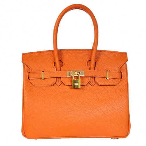 Genți Hermes Birkin 25CM din piele Togo, portocalii, Godlen