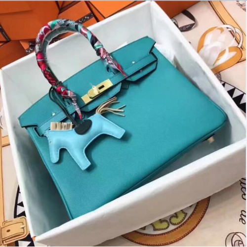 Geantă Hermes Birkin 30CM din piele originală 1788 albastră